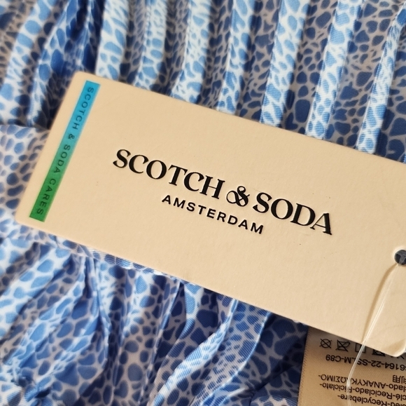 Scotch & Soda Blue Print Midi Skirt M NWT - Picture 7 of 8